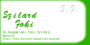 szilard foki business card