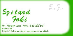 szilard foki business card